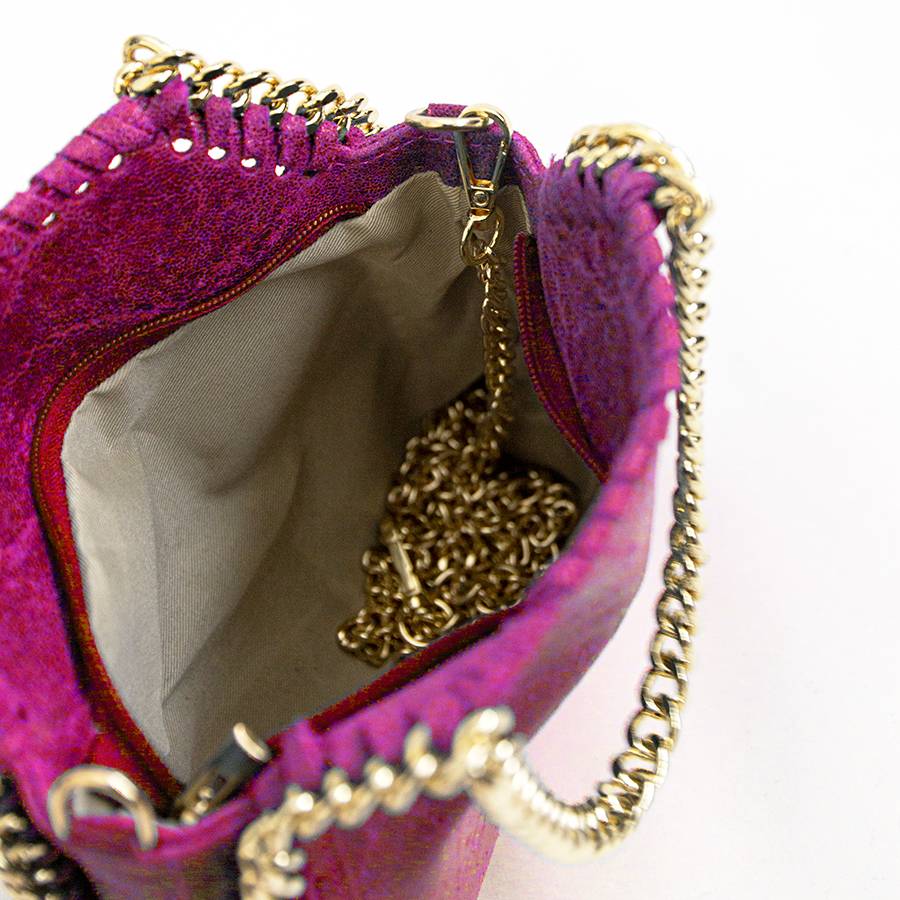 Laura Di Maggio LUMI – Borsa con catene in pelle vintage fuxia Italia