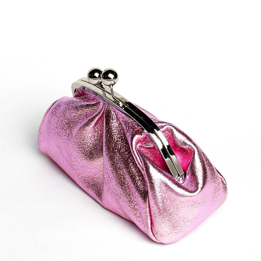 Laura Di Maggio CLUTCH – borsetta in pelle laminata rosa Saldi Di Fabbrica