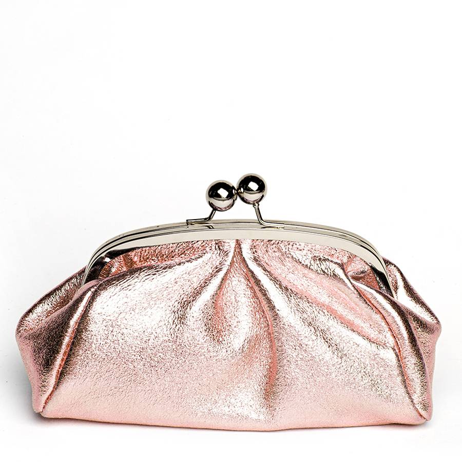 Laura Di Maggio CLUTCH – borsetta in pelle laminata cipria I Più Venduti