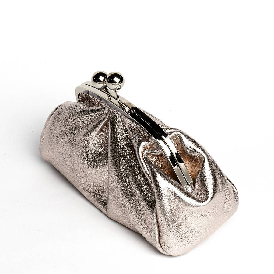 Laura Di Maggio CLUTCH – borsetta in pelle laminata bronzo Fornitura limitata