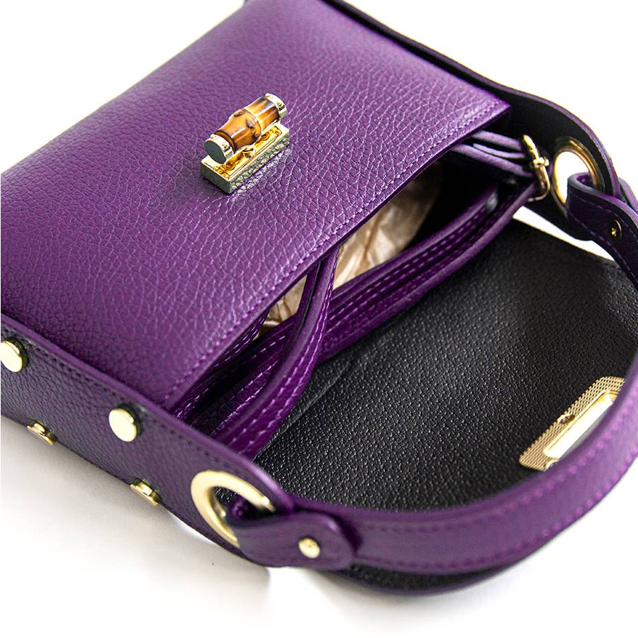 Laura Di Maggio BAMBU’ – borsetta con borchie in pelle viola 2025