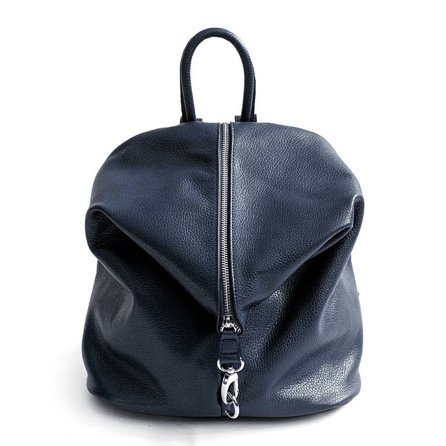 Laura Di Maggio FLIP – Zaino con zip in pelle notte Nuovo