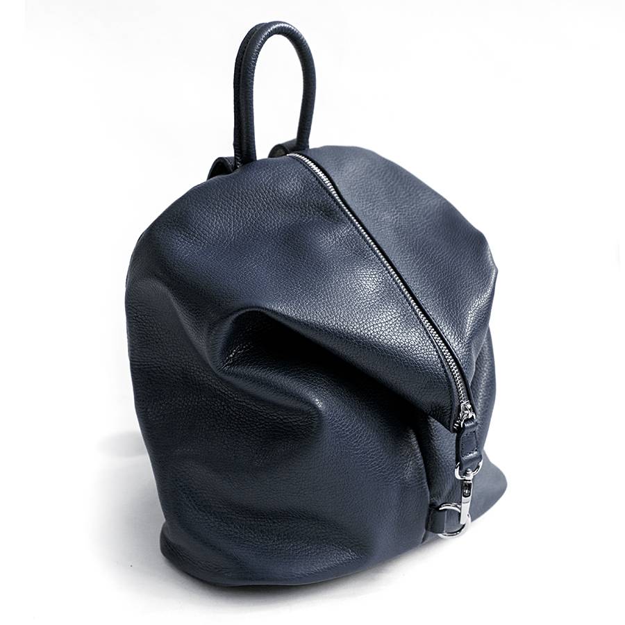 Laura Di Maggio FLIP – Zaino con zip in pelle notte Nuovo