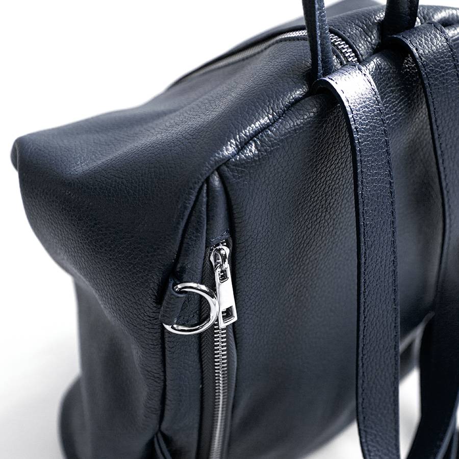 Laura Di Maggio FLIP – Zaino con zip in pelle notte Nuovo