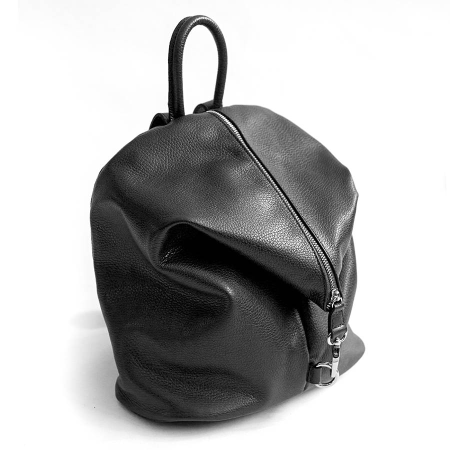 Laura Di Maggio FLIP – Zaino con zip in pelle nero Qualità