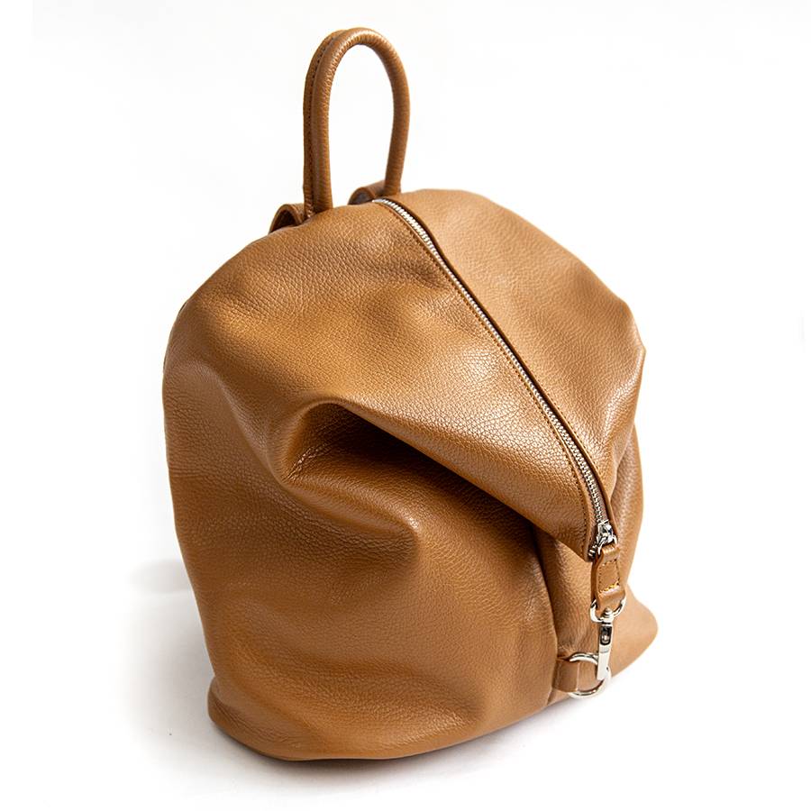 Laura Di Maggio FLIP – Zaino con zip in pelle cuoio Vendita