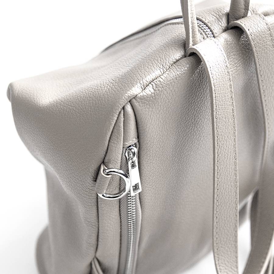 Laura Di Maggio FLIP – Zaino con zip in pelle panna Promozione