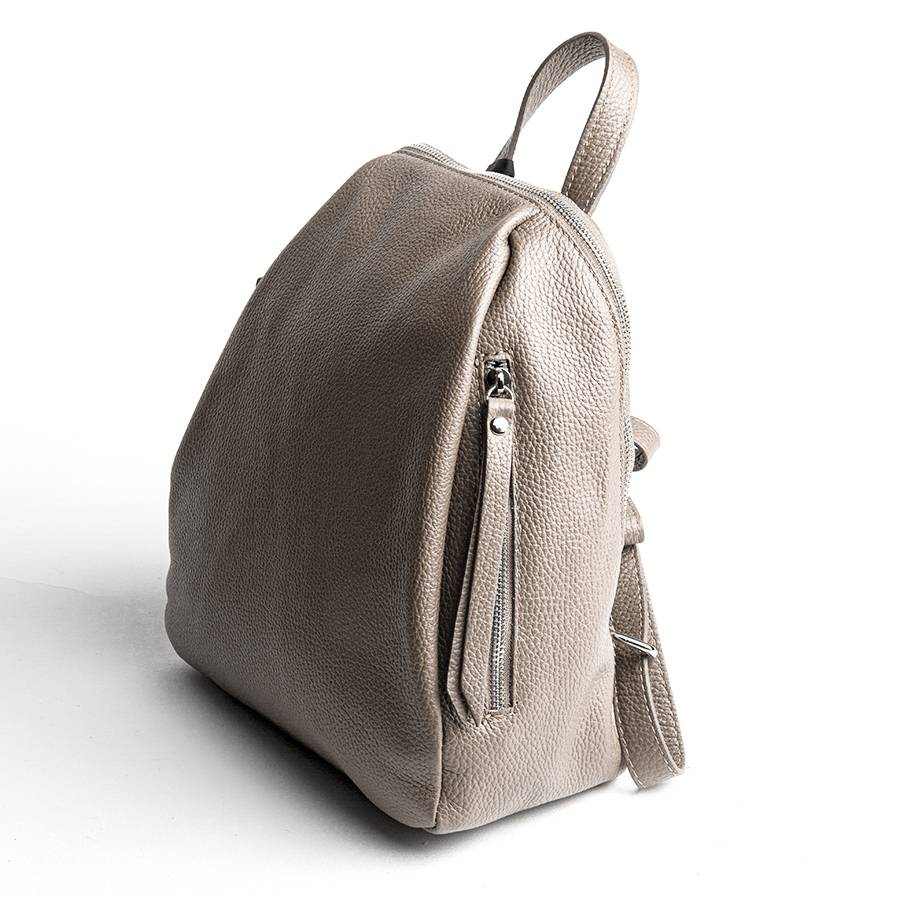 Laura Di Maggio ZIP – zainetto in pelle dollaro beige Prezzo Ridotto