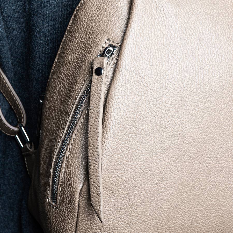 Laura Di Maggio ZIP – zainetto in pelle dollaro beige Prezzo Ridotto