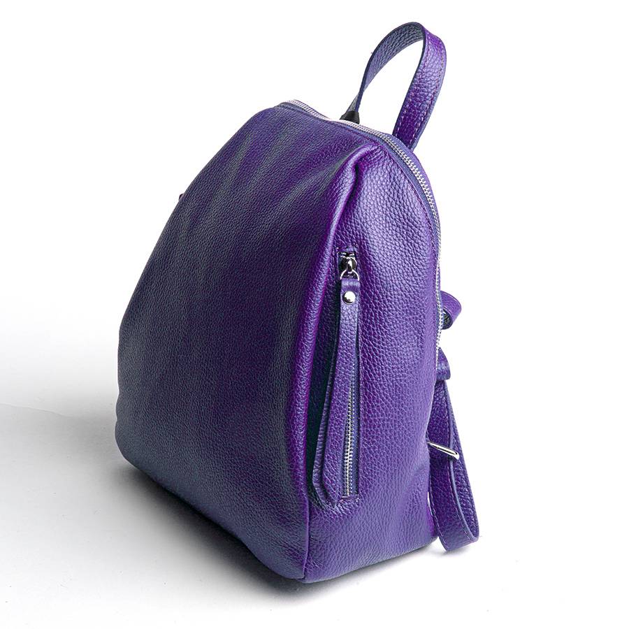 Laura Di Maggio ZIP – zainetto in pelle dollaro viola Sottocosto