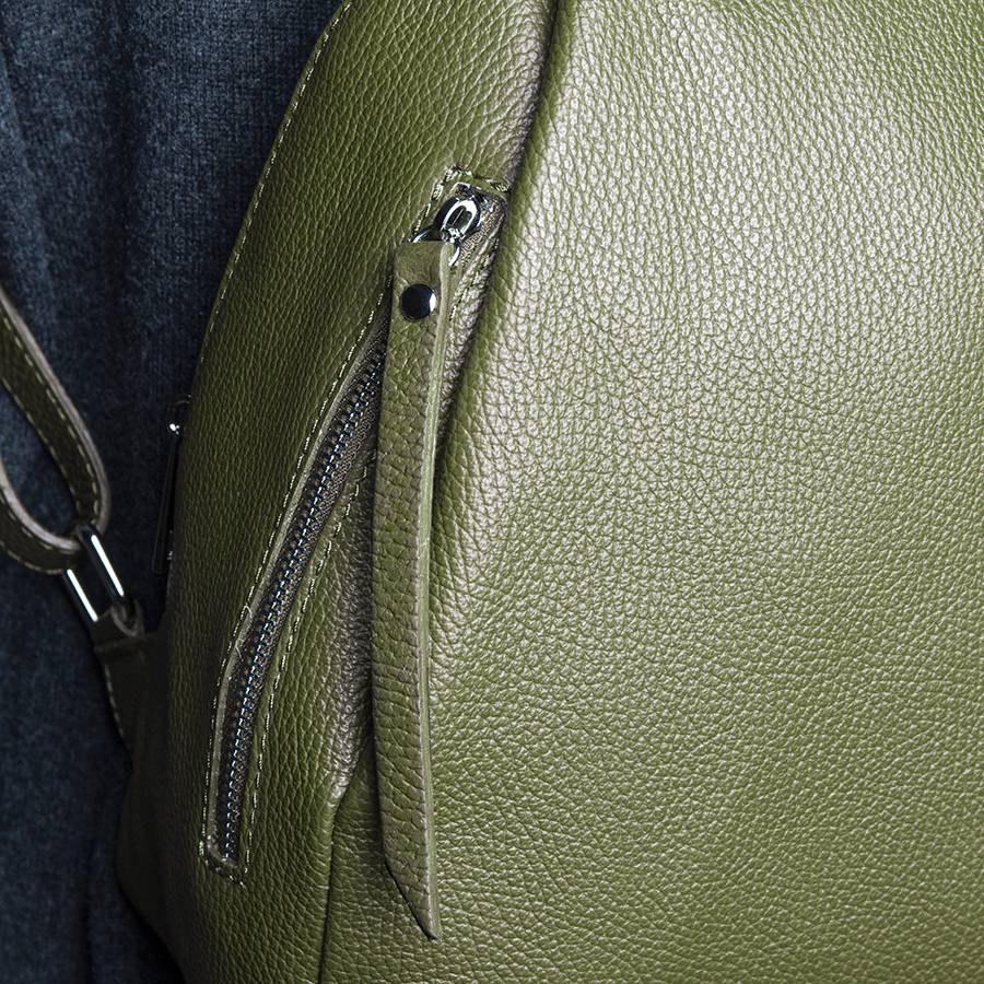 Laura Di Maggio ZIP – zainetto in pelle dollaro oliva Economico