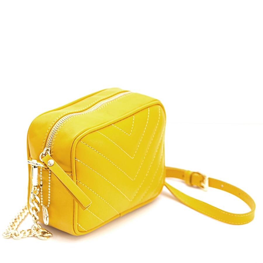 Laura Di Maggio COCCA – Borsa da Sera in Pelle Soft Trapuntato – Senape Pezzi Unici
