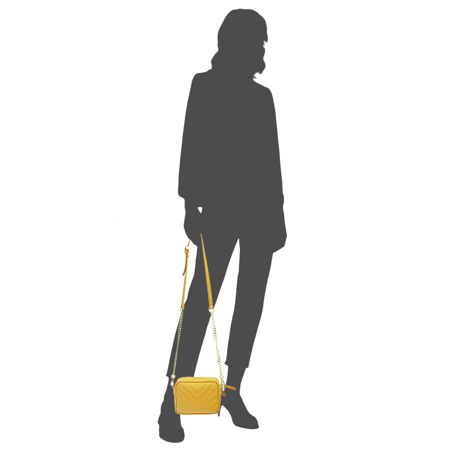 Laura Di Maggio COCCA – Borsa da Sera in Pelle Soft Trapuntato – Senape Pezzi Unici