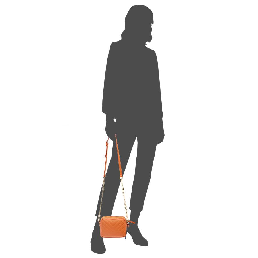 Laura Di Maggio COCCA – Borsa da Sera in Pelle Soft Trapuntato – Arancione Soddisfazione Garantita