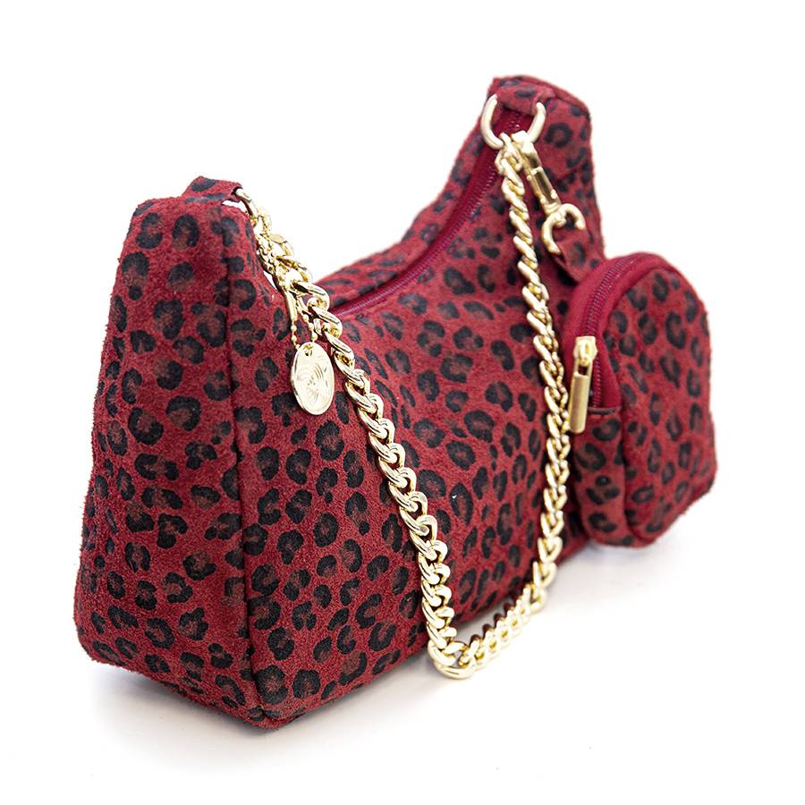 Laura Di Maggio AVANA – bag in camoscio con stampa animalier rossa Fino Al -60%