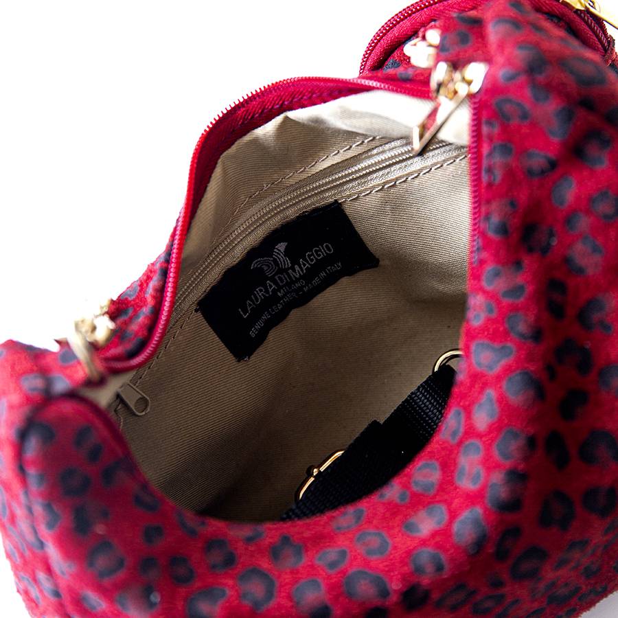 Laura Di Maggio AVANA – bag in camoscio con stampa animalier rossa Fino Al -60%