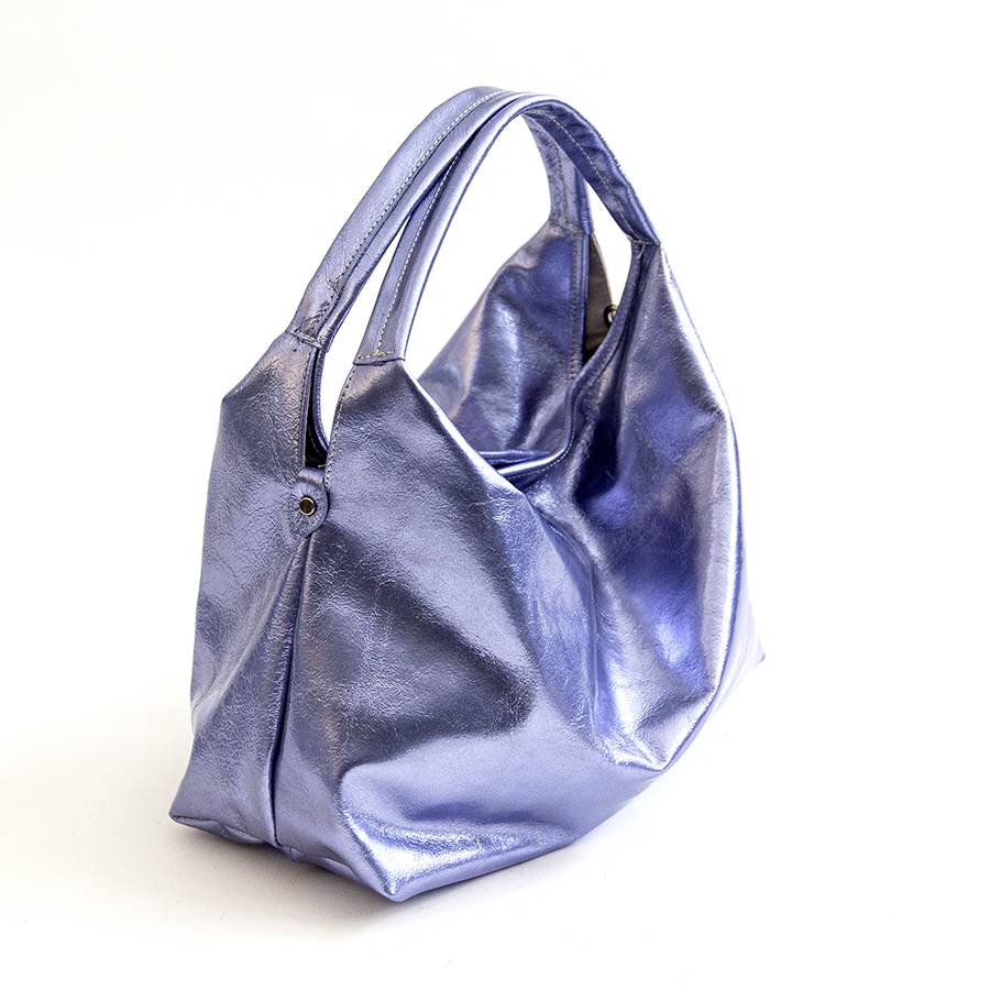 Laura Di Maggio ELSA M – Sacca in pelle laminata glicine Presa