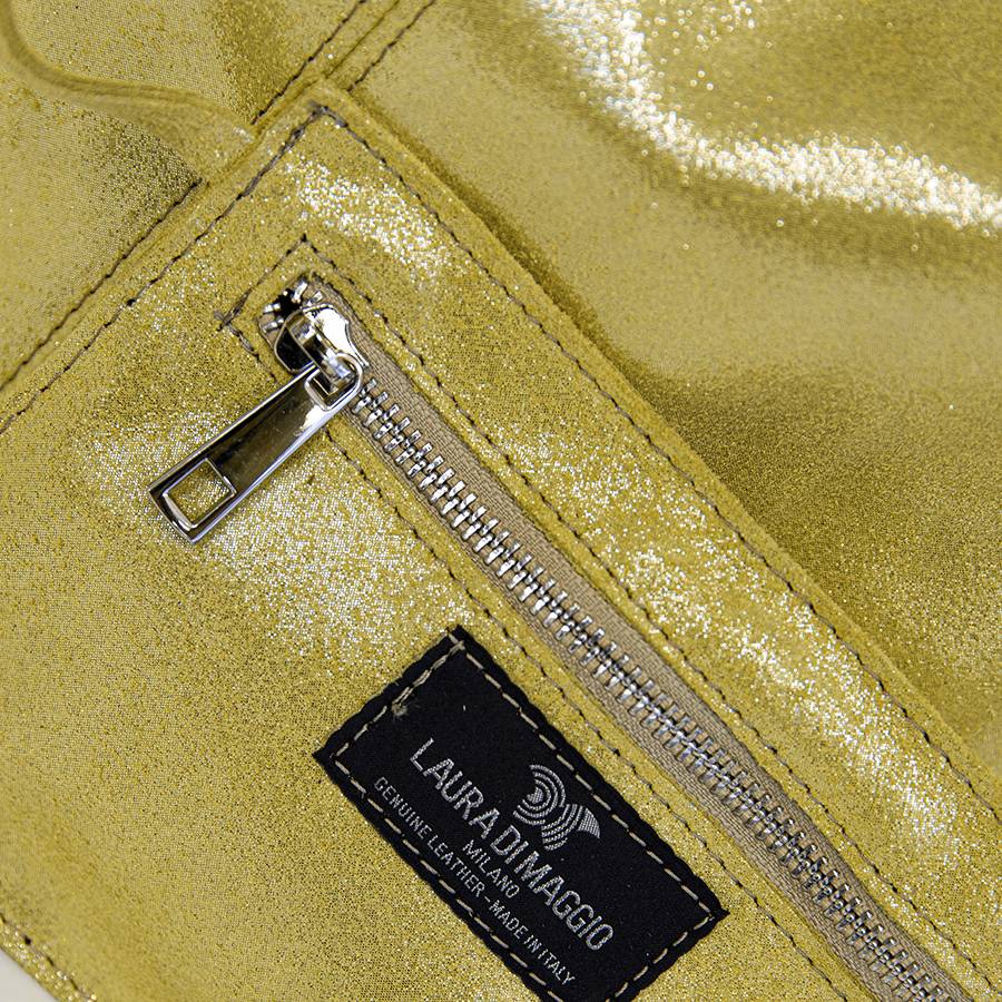 Laura Di Maggio GLIETTER – sacca in pelle glitter gialla Economico