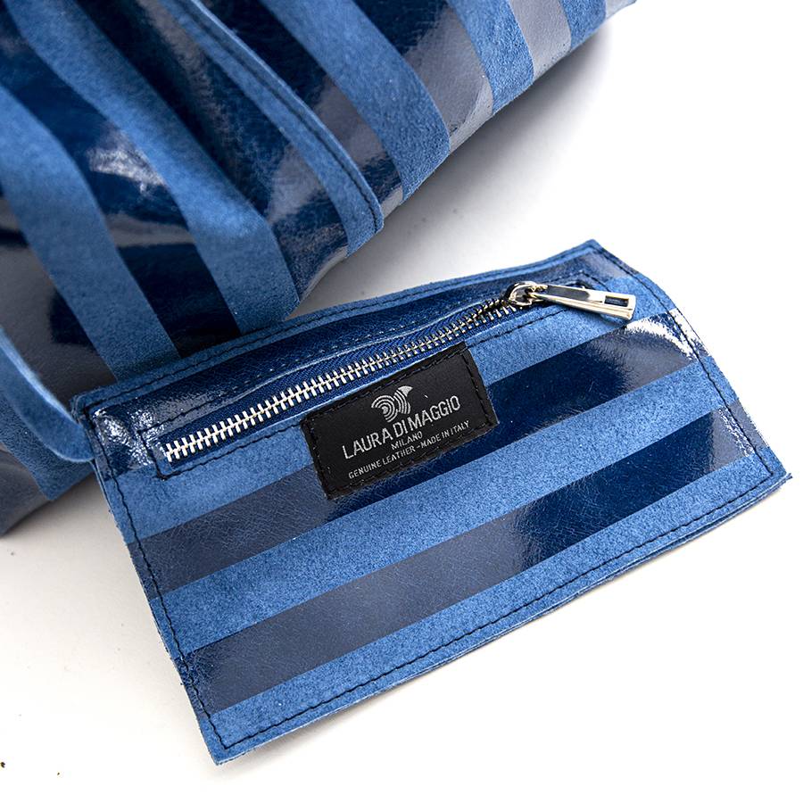 Laura Di Maggio LE SAC – sacca in pelle a righe blu Offerte