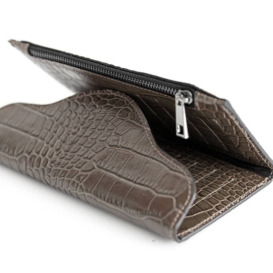 Laura Di Maggio KOBRA – portafoglio in pelle stampa cocco taupe Vendite Flash