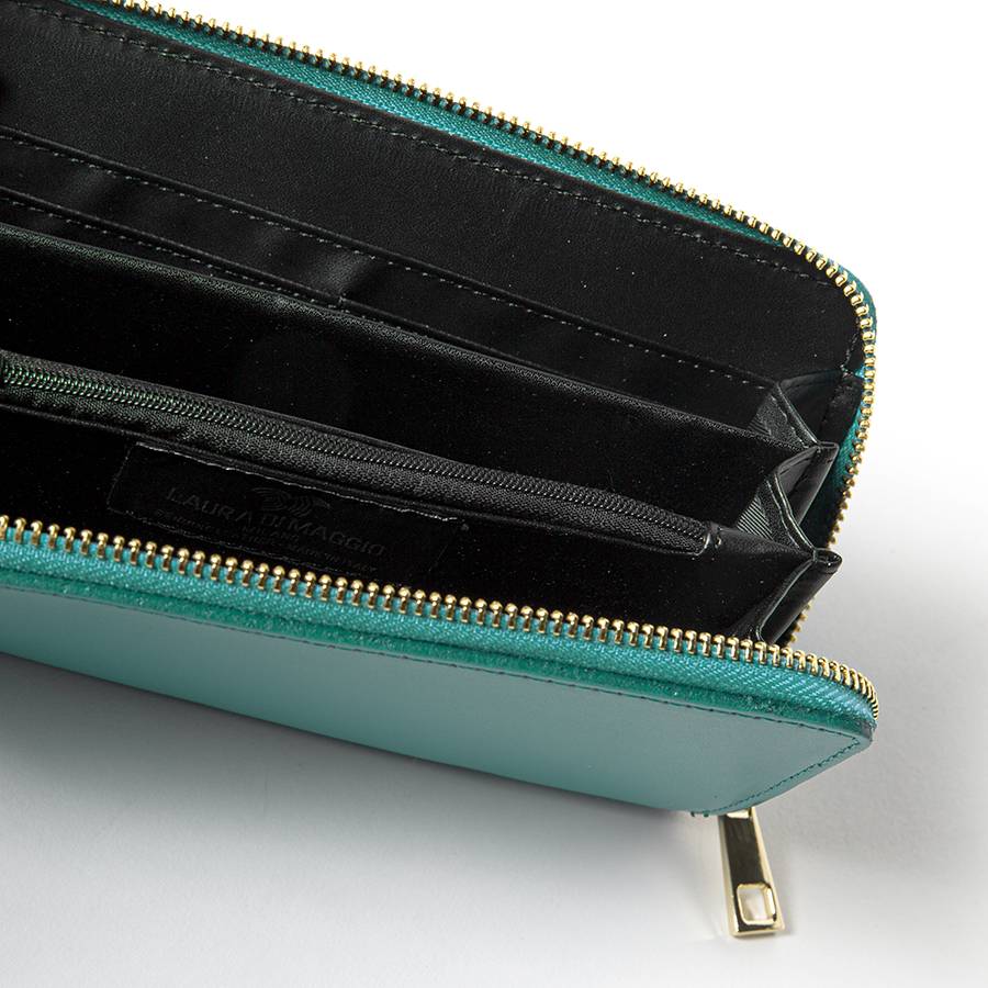 Laura Di Maggio ELEGANT – portafoglio in pelle elegant turchese Sottocosto