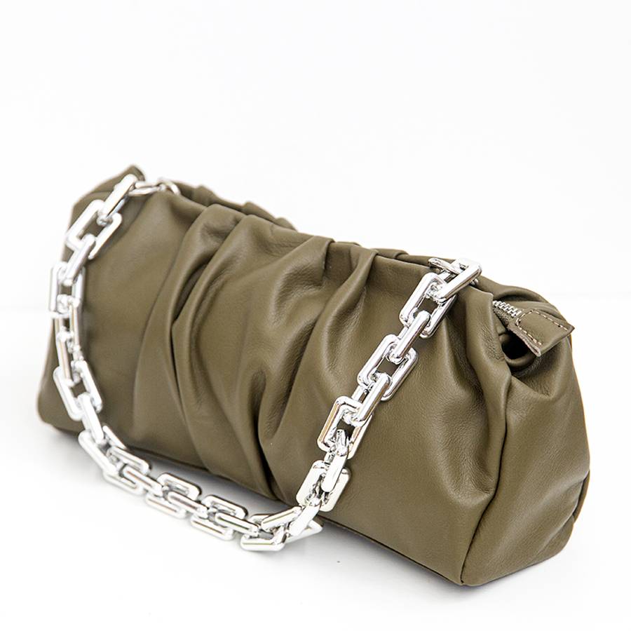 Laura Di Maggio MUFFIN – Borsa in pelle nappa verde oliva I Più Venduti