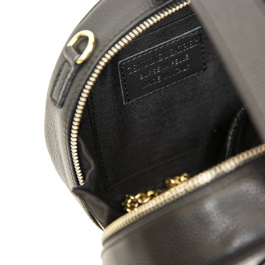 Laura Di Maggio LADY – Borsa circolare in pelle stampa cocco nera Negozio