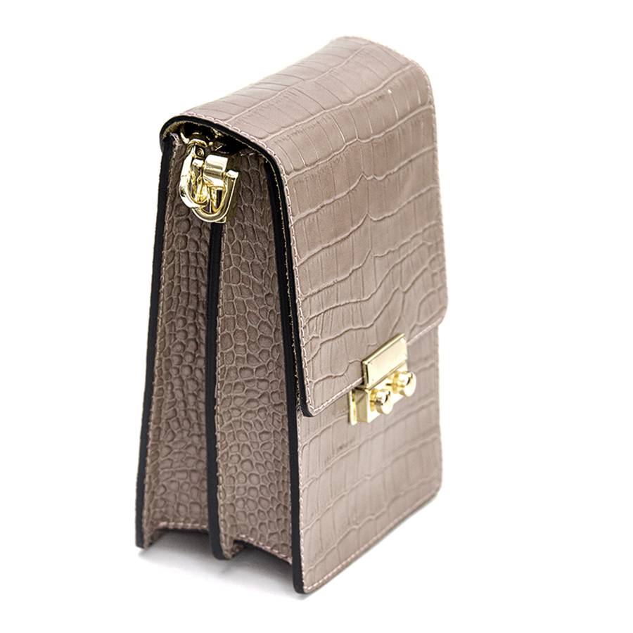 Laura Di Maggio SOIRÉE – Borsa da Sera in Pelle Stampa Cocco – Taupe Moda