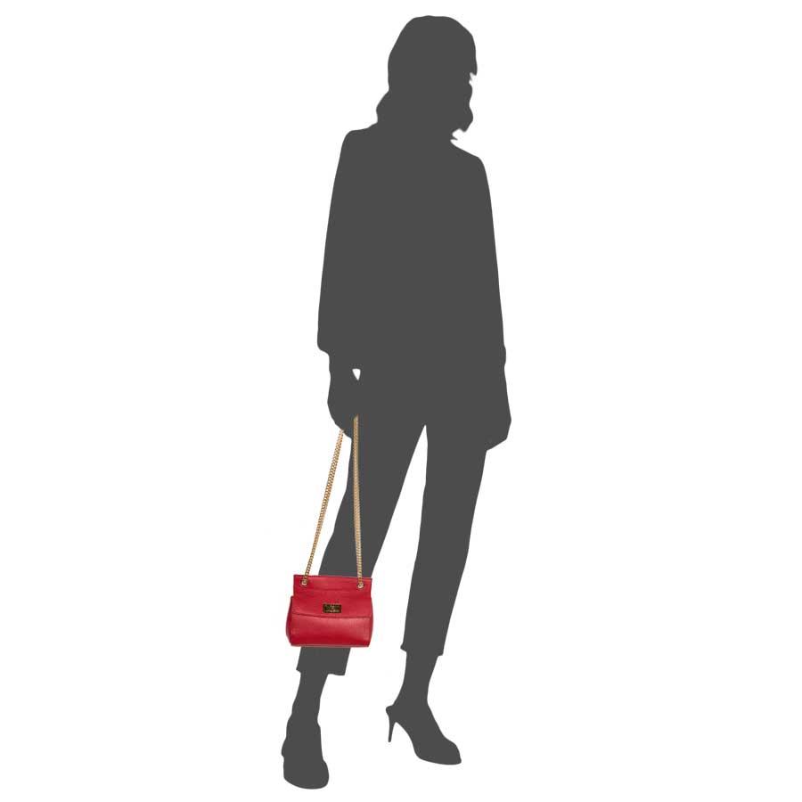 Laura Di Maggio GRETA – mini bag in pelle rossa con manici a catena Promozione