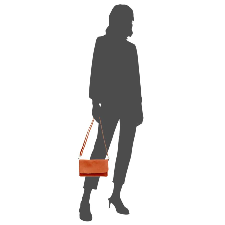 Laura Di Maggio CLAIRE – pochette sottile arancio in pelle dollaro Spedizione Gratuita