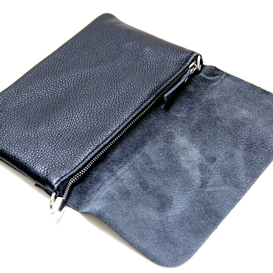 Laura Di Maggio CLAIRE – pochette sottile nera in pelle dollaro Pezzi Unici