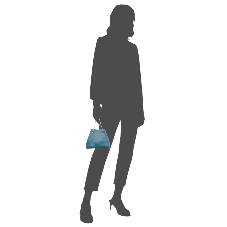 Laura Di Maggio CAMILLE – mini bag in pelle avio con catena oro Negozi Online