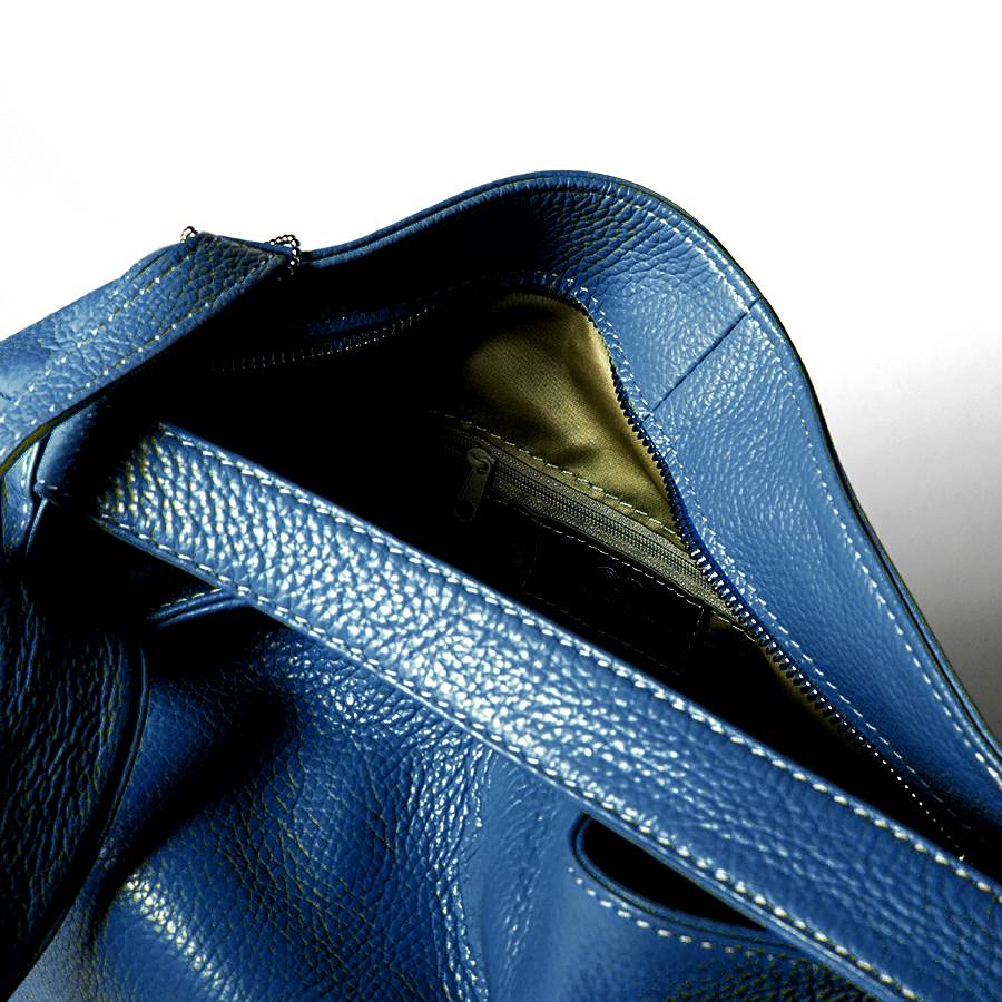 Laura Di Maggio VENICE – Zaino/borsa in pelle dollaro blu jeans Promozione Limitata