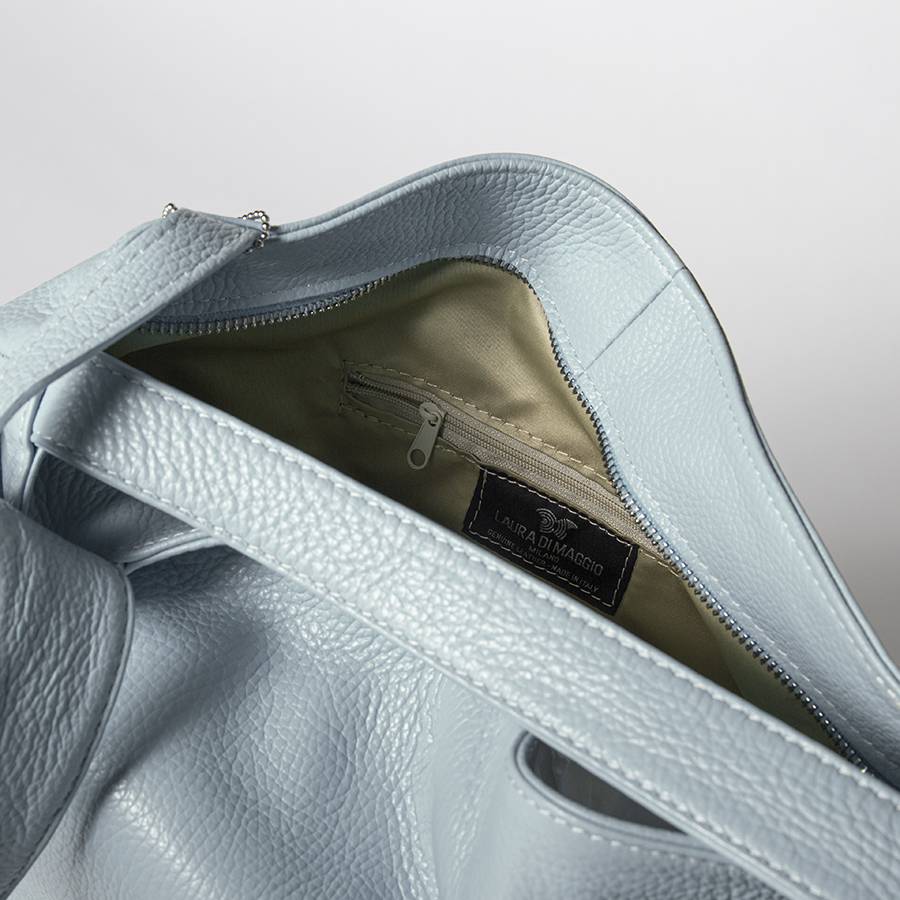 Laura Di Maggio VENICE – Zaino/borsa in pelle dollaro azzurro Prezzo Ridotto