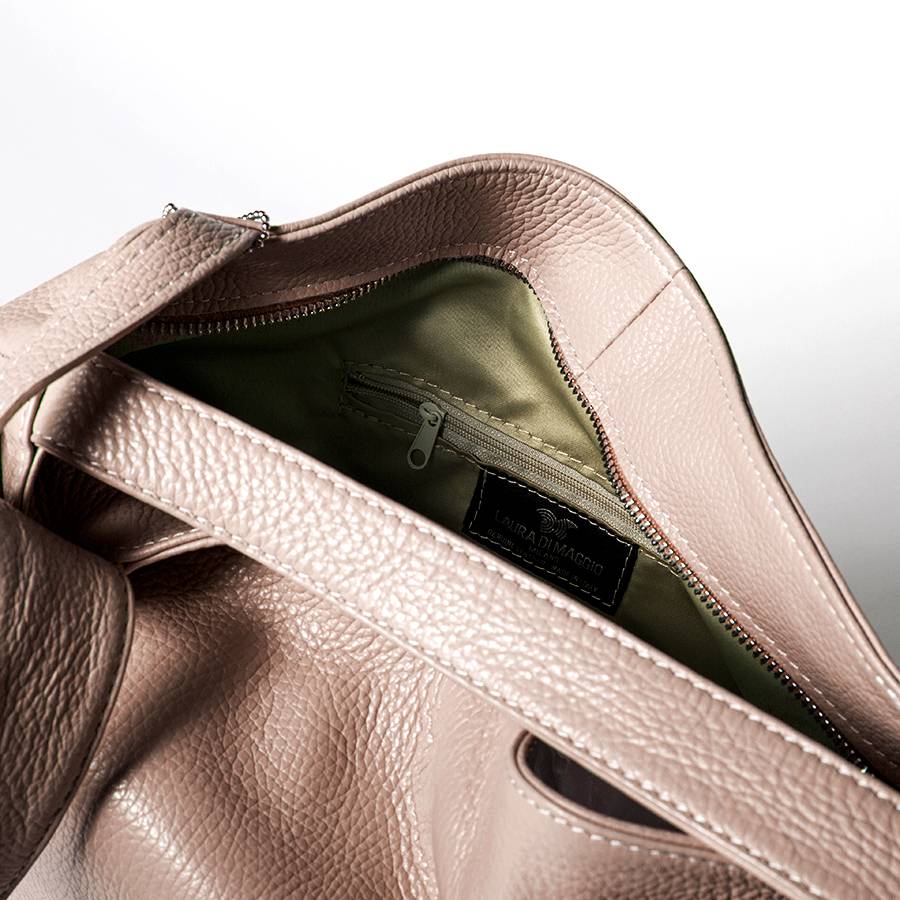 Laura Di Maggio VENICE – Zaino/borsa in pelle dollaro rosa Sottocosto