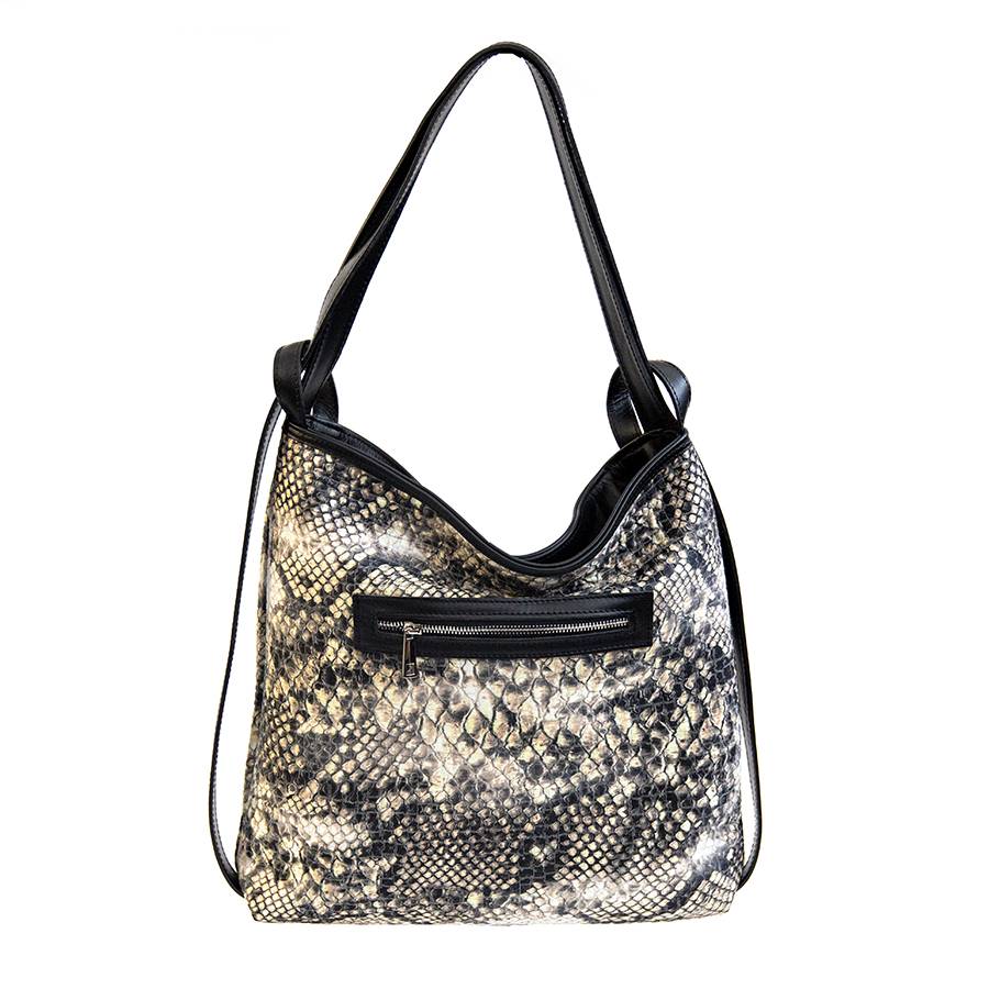 Laura Di Maggio VENICE – Zaino/borsa in pelle e tessuto roccia Offerta
