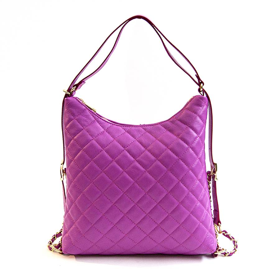 Laura Di Maggio ISABEL – Zaino/borsa in nappa trapuntata fuxia Online
