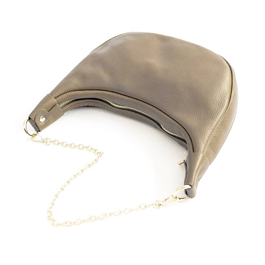 Laura Di Maggio MOON – Borsa a spalla in pelle taupe Spedizione Gratuita
