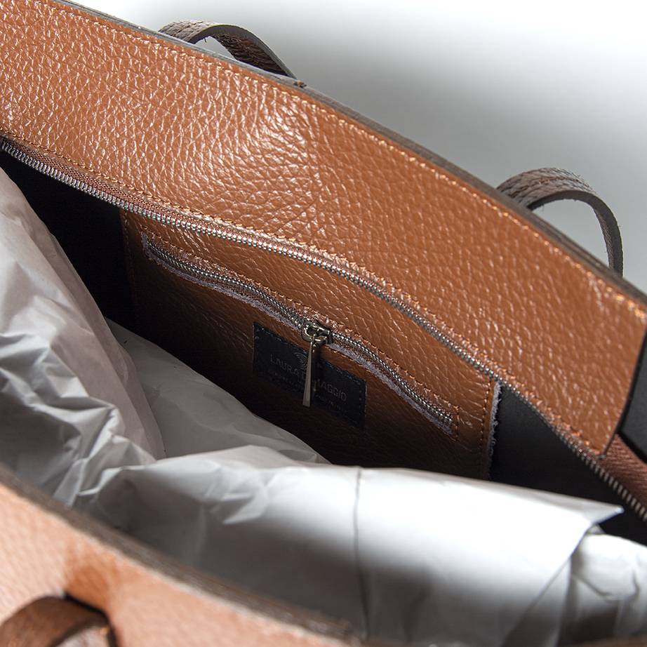 Laura Di Maggio MARGÒ – Shopper in pelle dollaro color bruciato Sottocosto