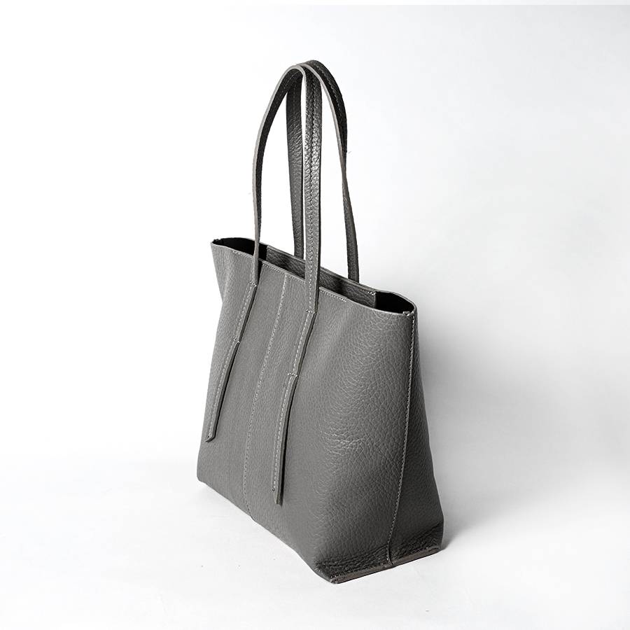 Laura Di Maggio MARGÒ Small – Shopper in pelle dollaro grigia Affare Del Giorno