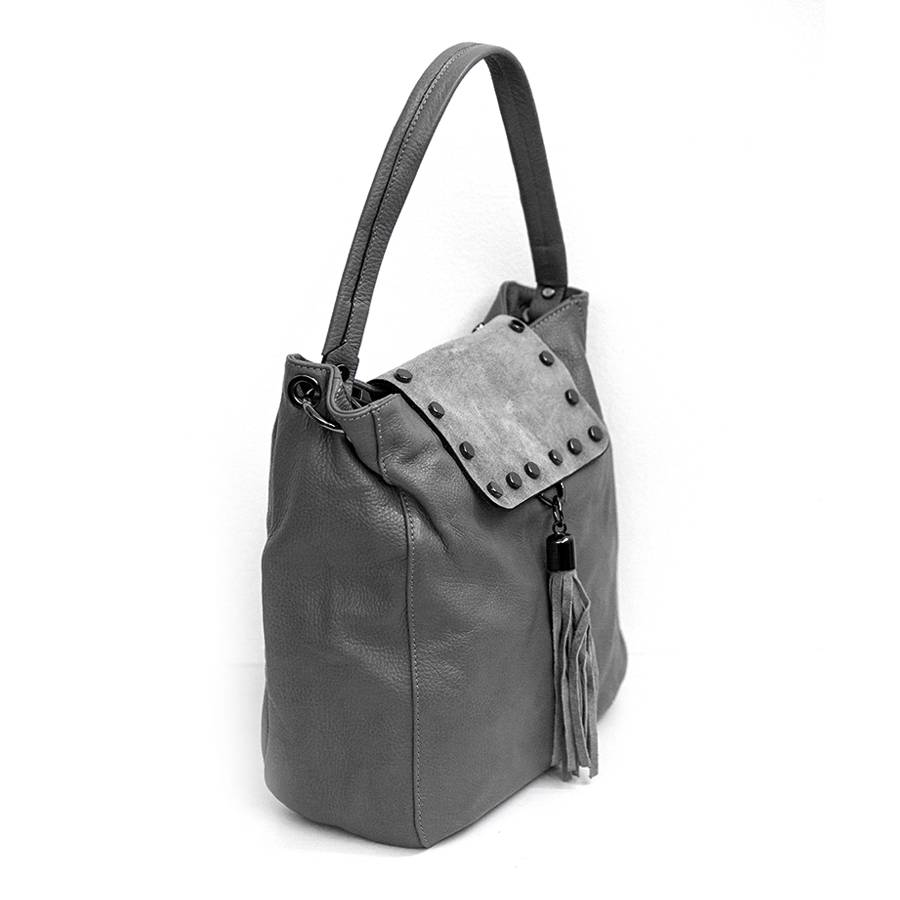 Laura Di Maggio ISIDORA – Borsa in pelle dollaro + camoscio antracite Sconto