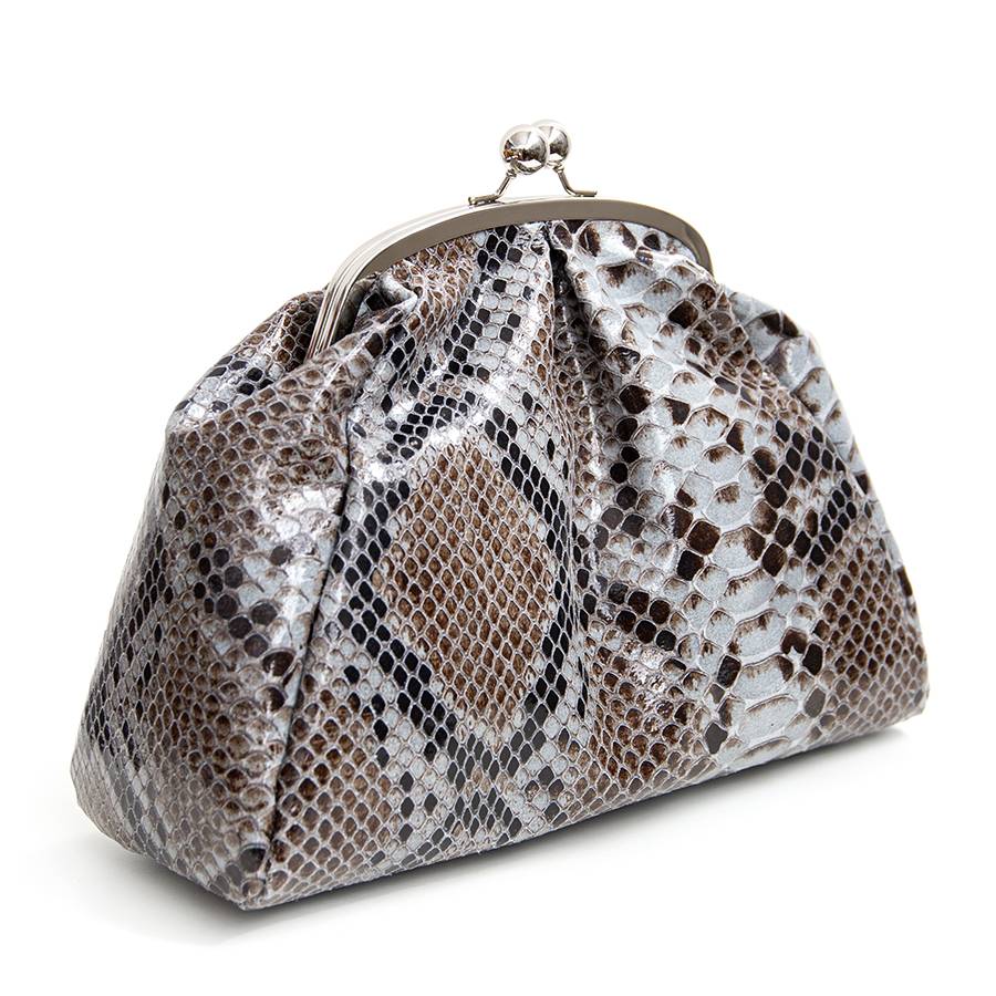Laura Di Maggio CLUTCH – borsello in pelle stampa pitone azzurro Online