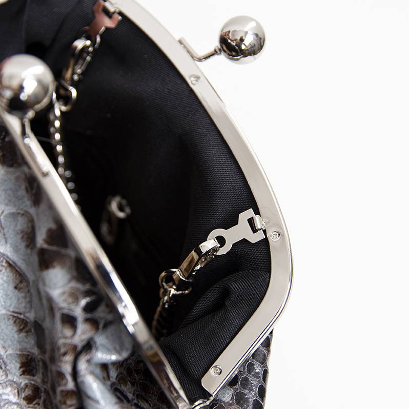 Laura Di Maggio CLUTCH – borsello in pelle stampa pitone azzurro Online