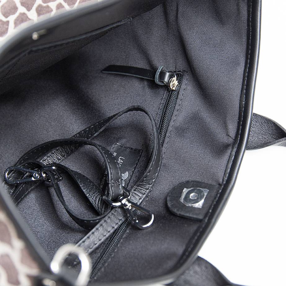 Laura Di Maggio JENNY – Borsa in camoscio stampa giraffa fango Saldi