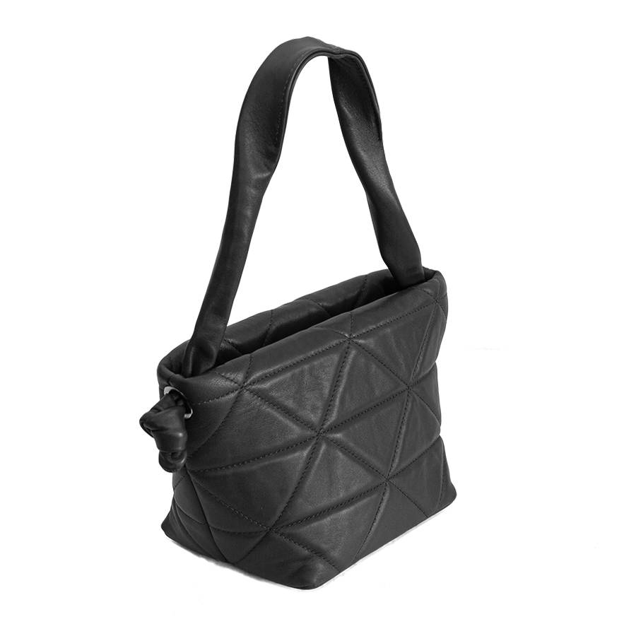 Laura Di Maggio RITA – borsa in pelle soft trapuntato nero Saldi Di Fabbrica