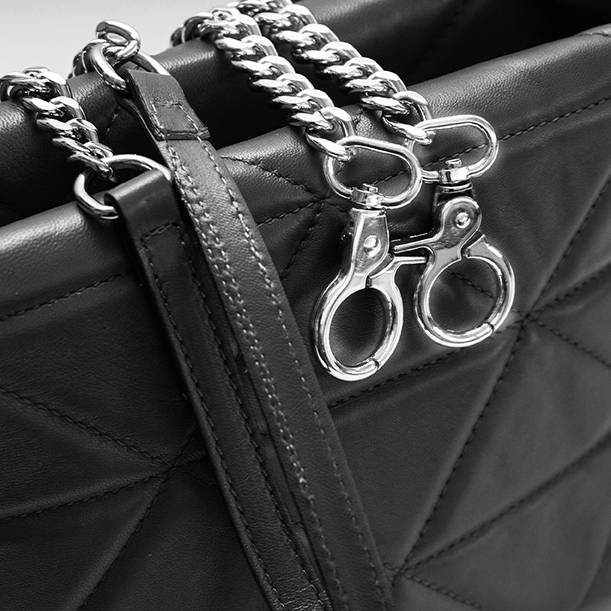 Laura Di Maggio RITA – borsa in pelle soft trapuntato nero Saldi Di Fabbrica