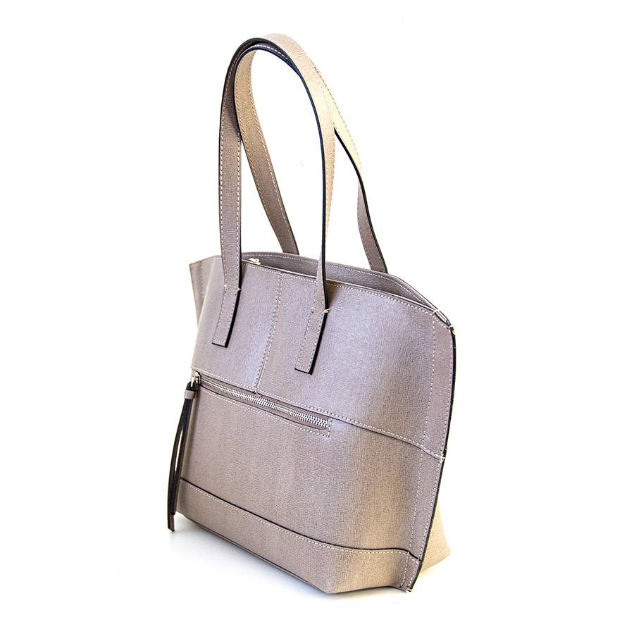 Laura Di Maggio SIMONA – Shopper in pelle saffiano taupe Vendite Flash