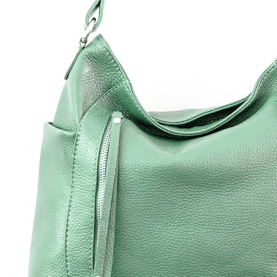Laura Di Maggio ZIPPY – sacca in pelle con zip menta 2025