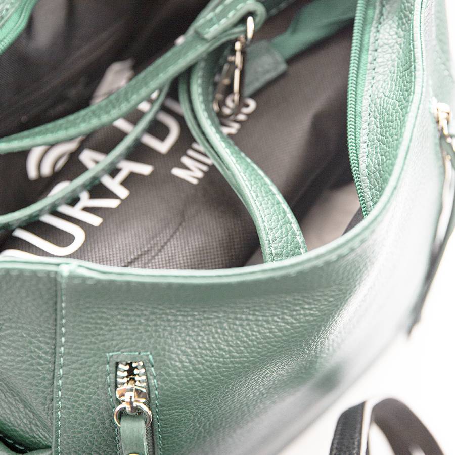 Laura Di Maggio ZIPPY – sacca in pelle con zip menta 2025