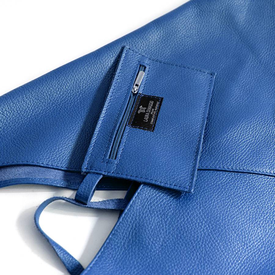 Laura Di Maggio LINA – Maxi sacca in pelle blu Italia